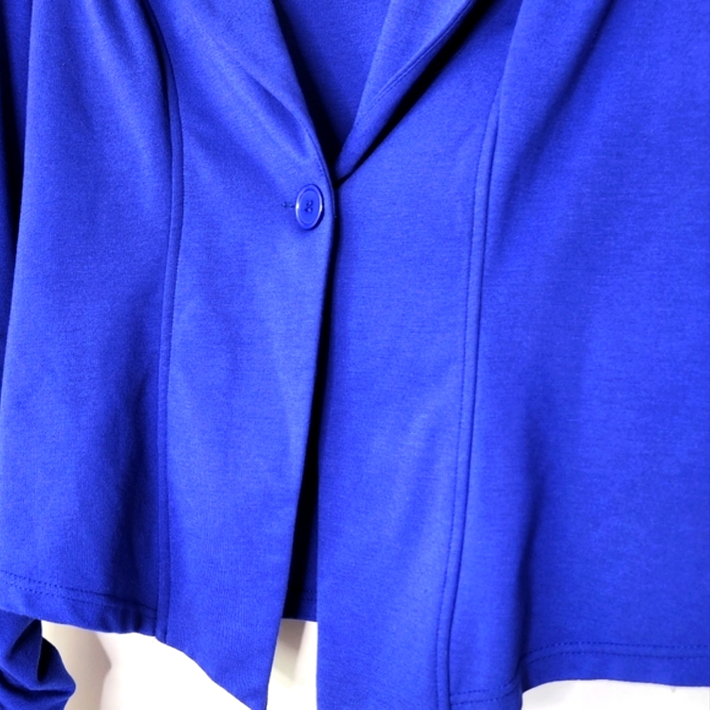 CiTY CHIC winter jacket cobalt blue open cropped blazer size 14 - Picture 5 of 15